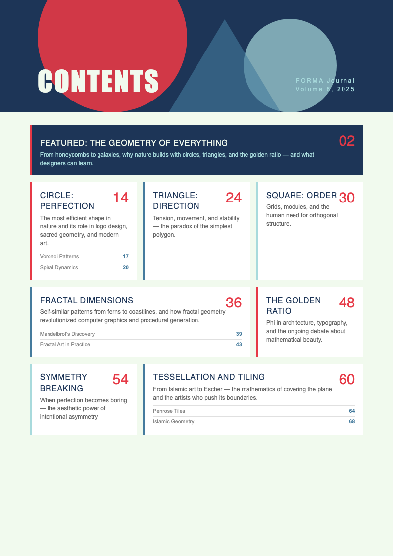 Abstract Geometric Table Of Contents With Content